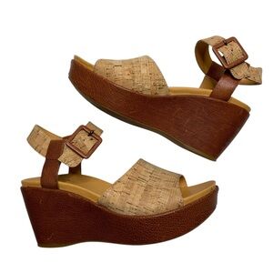Kork-Ease Keirn Womens Cork and Leather Platform Sandals Size 10M
